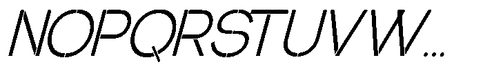 Glagent Stencil Semi Condensed Slanted Font UPPERCASE