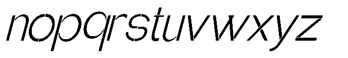Glagent Stencil Semi Condensed Slanted Font LOWERCASE