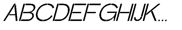 Glagent Stencil Semi Expanded Slanted Font UPPERCASE