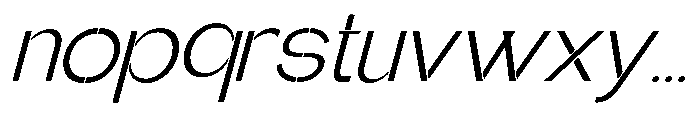 Glagent Stencil Semi Expanded Slanted Font LOWERCASE