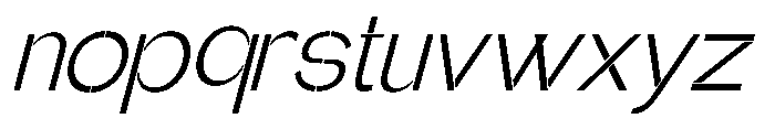 Glagent Stencil Slanted Font LOWERCASE