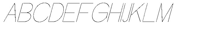 Glagent Stencil Thin Condensed Slanted Font UPPERCASE