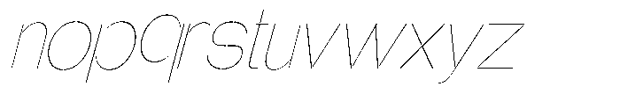 Glagent Stencil Thin Condensed Slanted Font LOWERCASE