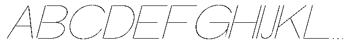 Glagent Stencil Thin Expanded Slanted Font UPPERCASE