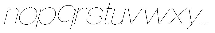 Glagent Stencil Thin Expanded Slanted Font LOWERCASE