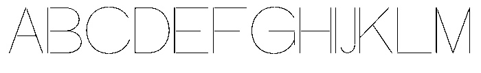 Glagent Stencil Thin Semi Expanded Font UPPERCASE