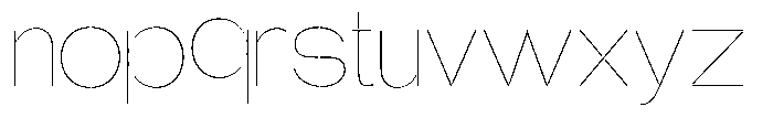 Glagent Stencil Thin Semi Expanded Font LOWERCASE