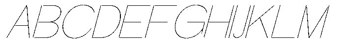 Glagent Stencil Thin Slanted Font UPPERCASE