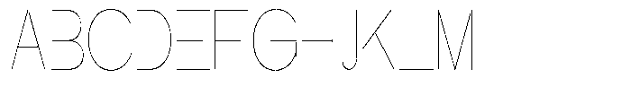Glagent Stencil Thin Ultra Condensed Font UPPERCASE