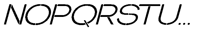 Glagent Stencil Ultra Expanded Slanted Font UPPERCASE
