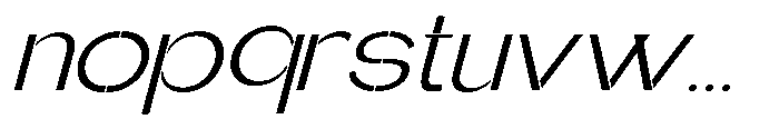Glagent Stencil Ultra Expanded Slanted Font LOWERCASE