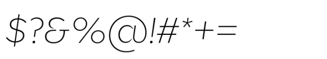 Glance Sans Extralight Italic Font OTHER CHARS