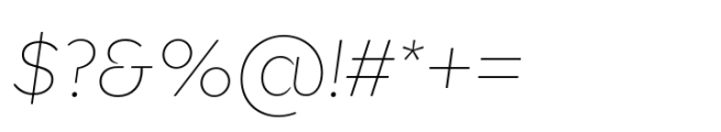 Glance Sans Thin Italic Font OTHER CHARS