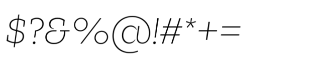 Glance Slab Extralight Italic Font OTHER CHARS