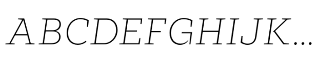 Glance Slab Extralight Italic Font UPPERCASE