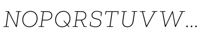 Glance Slab Extralight Italic Font UPPERCASE