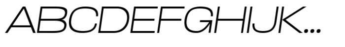 Glancyr Neue Thin Expanded Oblique Font UPPERCASE