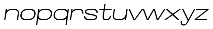Glancyr Neue Thin Expanded Oblique Font LOWERCASE