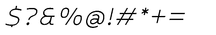 Gleh Light Slanted Font OTHER CHARS