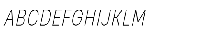 Glimp Rounded Condensed Thin Italic Font UPPERCASE