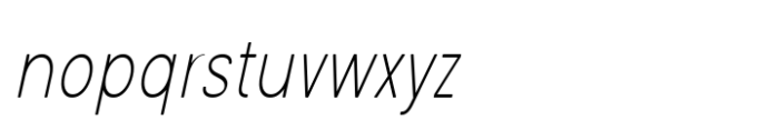 Glimp Rounded Condensed Thin Italic Font LOWERCASE