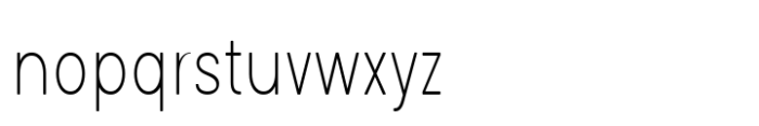 Glimp Rounded Condensed Thin Font LOWERCASE