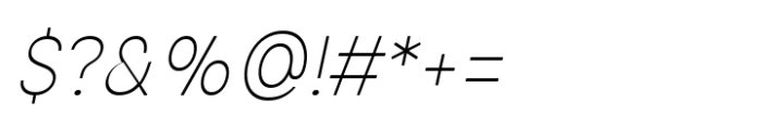 Glimp Rounded Semi Condensed Thin Italic Font OTHER CHARS