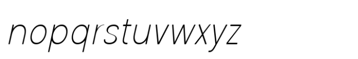 Glimp Rounded Semi Condensed Thin Italic Font LOWERCASE