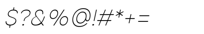 Glimp Rounded Thin Italic Font OTHER CHARS