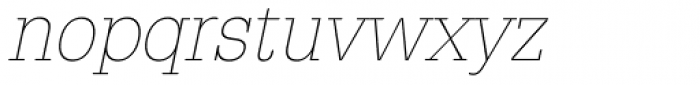 Glypha Thin Oblique Font LOWERCASE