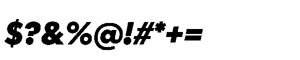 Glyphic Sans Extrabold italic Font OTHER CHARS