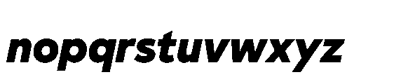 Glyphic Sans Extrabold italic Font LOWERCASE