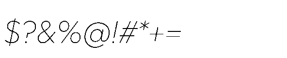 Glyphic Sans Extralight italic Font OTHER CHARS