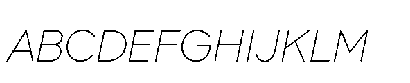 Glyphic Sans Extralight italic Font UPPERCASE