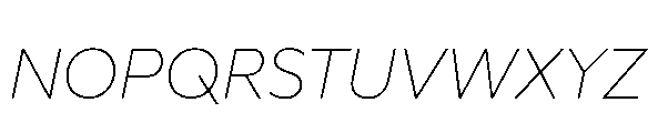 Glyphic Sans Extralight italic Font UPPERCASE