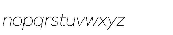 Glyphic Sans Extralight italic Font LOWERCASE