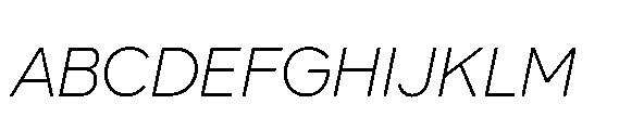 Glyphic Sans Light italic Font UPPERCASE