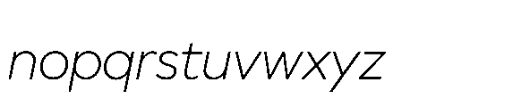 Glyphic Sans Light italic Font LOWERCASE