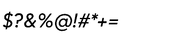 Glyphic Sans Medium italic Font OTHER CHARS