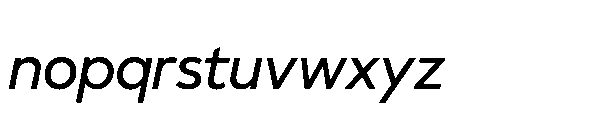 Glyphic Sans Medium italic Font LOWERCASE