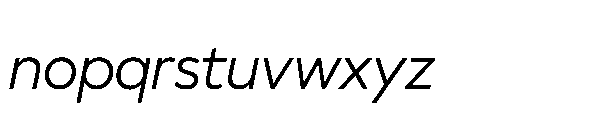 Glyphic Sans Regular italic Font LOWERCASE