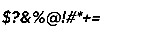 Glyphic Sans Semibold italic Font OTHER CHARS