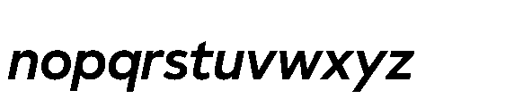 Glyphic Sans Semibold italic Font LOWERCASE
