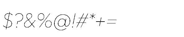 Glyphic Sans Thin italic Font OTHER CHARS