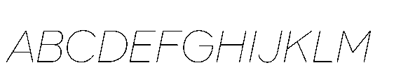 Glyphic Sans Thin italic Font UPPERCASE