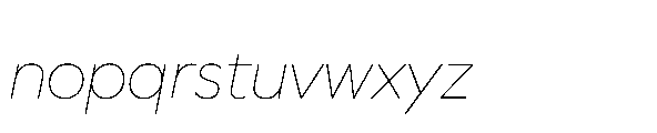 Glyphic Sans Thin italic Font LOWERCASE