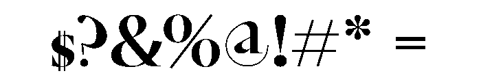 GlossyDisplay Bold Font OTHER CHARS