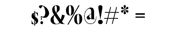 GlossyDisplay BoldCondensed Font OTHER CHARS