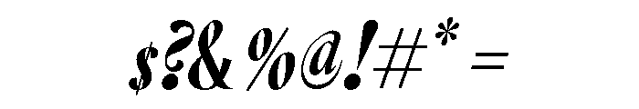 GlossyDisplay BoldCondensedItalic Font OTHER CHARS