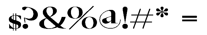 GlossyDisplay BoldExtended Font OTHER CHARS